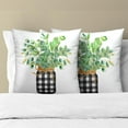 thumbnail image 2 of Green Eucalyptus Leaves Pillowcase 18x18 Inch Set of 2 Spring Theme Botanical Print Outdoor Throw Pillow Covers Black White Buffalo Plaid Mason Jar Decorative Cushion Cover for Home Sofa Bedroom, 2 of 6