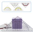 thumbnail image 3 of Clear Set Square with 180 Degrees Protractors Measuring Protractors for Student Drafting Drawing Math Measuring Tool, 3 of 9