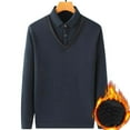 thumbnail image 4 of Men's Autumn Fake Two-Piece Warm Shirts-Fleece Thickened Tops, 4 of 4
