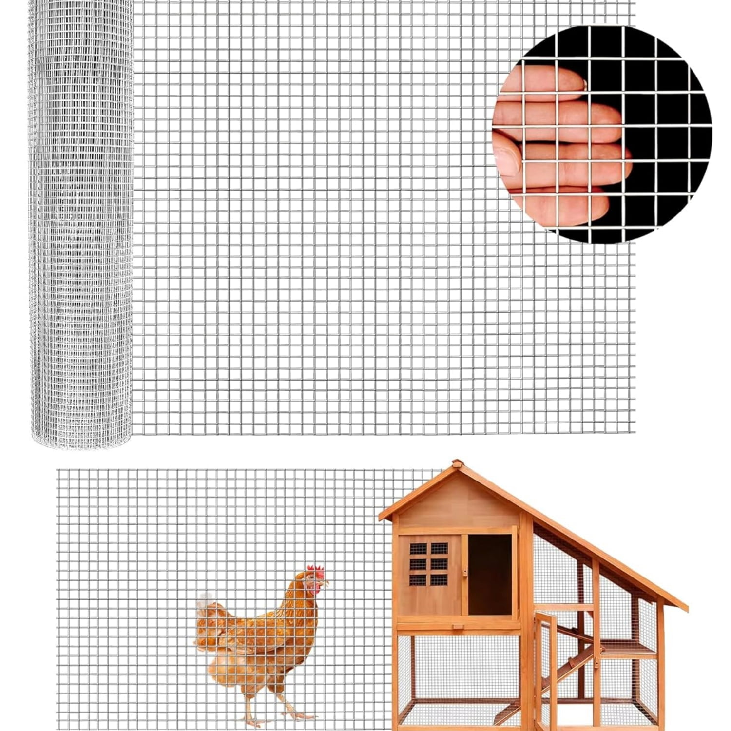 Riedhoff Hardware Cloth Fences, 19 Gauge, 1/2" Square Mesh Roll, 48" x 50', Silver