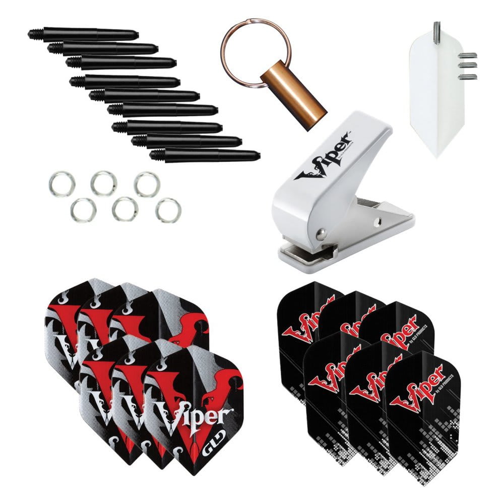 Viper Dart Accessory Kit, Flight Punch, Dart Flights, Dart Shafts, and