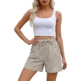 thumbnail image 4 of WAYUTE Shorts for Women Striped Elastic Waist Casual Shorts with Drwastring and Pockets Comfort Everyday for Ladies Versatile Summer Outdoor, 4 of 7