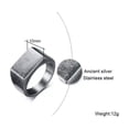 thumbnail image 2 of 10mm Vintage Silver Band Men's Stainless Steel Party Casting Gift Ring Size 8-12, 2 of 6