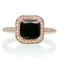 thumbnail image 2 of 1.5 Carat Bestselling Princess Halo Bridal Set with Black Diamond and Diamond on 10k White Gold, 2 of 2