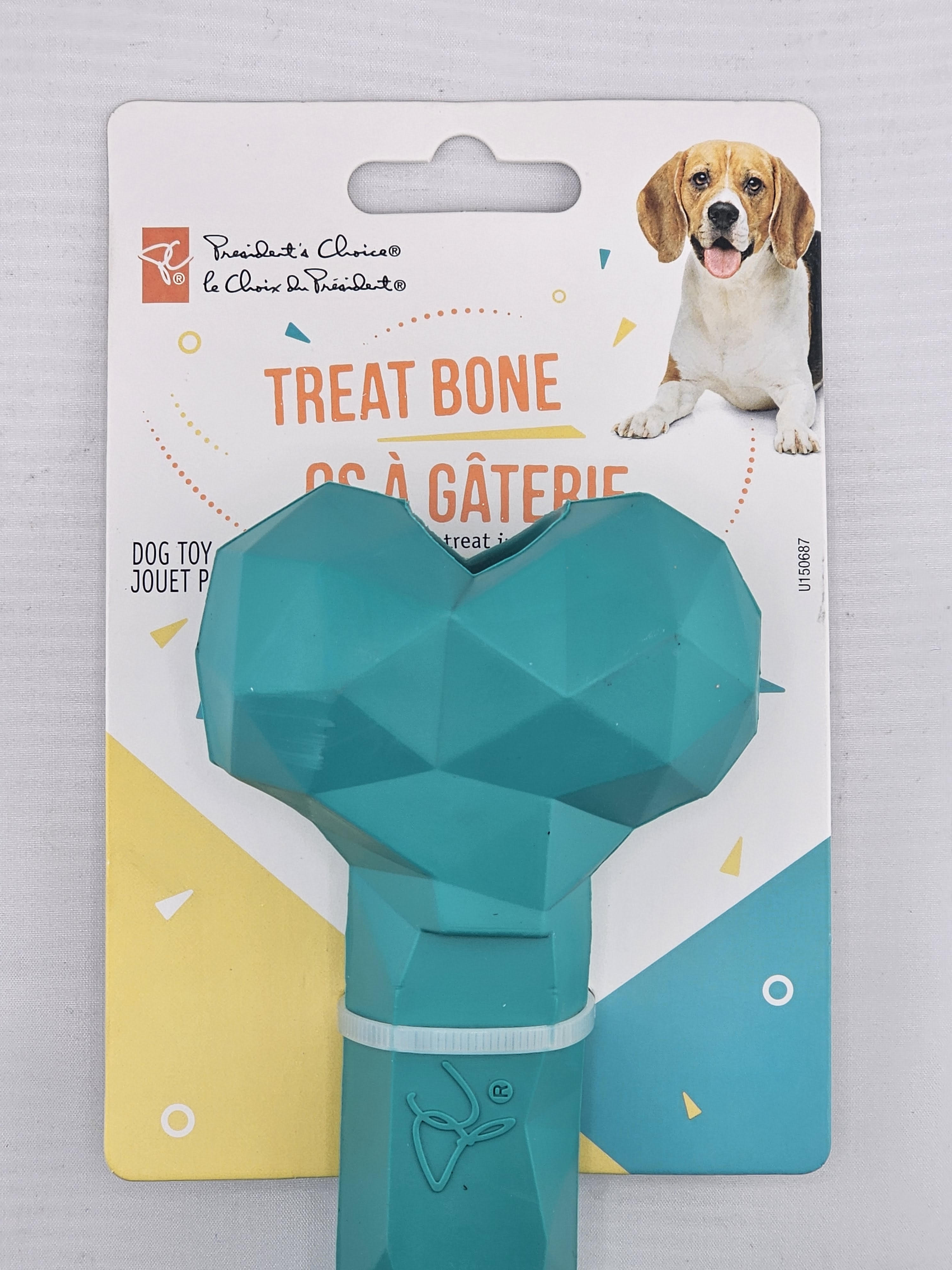 Pack President's Choice Green Treat Bone Dog Toy Add A Treat Inside ( 2pcs )