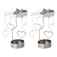 thumbnail image 1 of 2 Pcs Rotatory Pinwheel Candlestick Stainless Steel Candle Holder Candle Sticks, 1 of 8