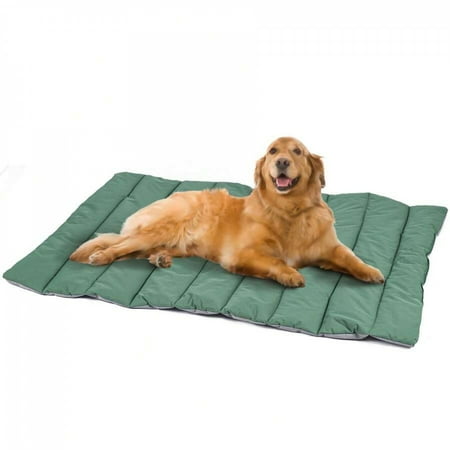 JQDWMDLX Outdoor Dog Bed Water Proof Camping Dog Bed Machine Washable and Portable Travel Dog Bed Foldable Outdoor Pet Bed for Small Medium and Large Dogs Green-59 x 37 x 2
