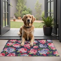 Pioneer Flower Floral Print Pattern Door Rugs,Washable Non Slip Door Mats Indoor,Decorative Door Mats,Entry Mat Indoor for Entrance,Bedroom,Kitchen,Bathroom,20"x32"