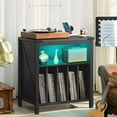 thumbnail image 6 of Large Record Player Stand with Charging Station & LED Lights, Black Vinyl Record Storage Holder Holds up to 230 Albums, Turntable Stand with Display Shelf for Music Room Bedroom Living Room., 6 of 18