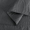 thumbnail image 6 of Chezmoi Collection Austin Queen Oversized Bedspread Set, 3-Piece Lightweight Microfiber Quilted Coverlet for All Seasons, Charcoal, 6 of 9