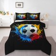 thumbnail image 2 of Erosebridal Football Bedding Sets with Comforter s, Ball Sports Duvet Insert, Soccer Game Room Decor, Reversible, 2 of 7