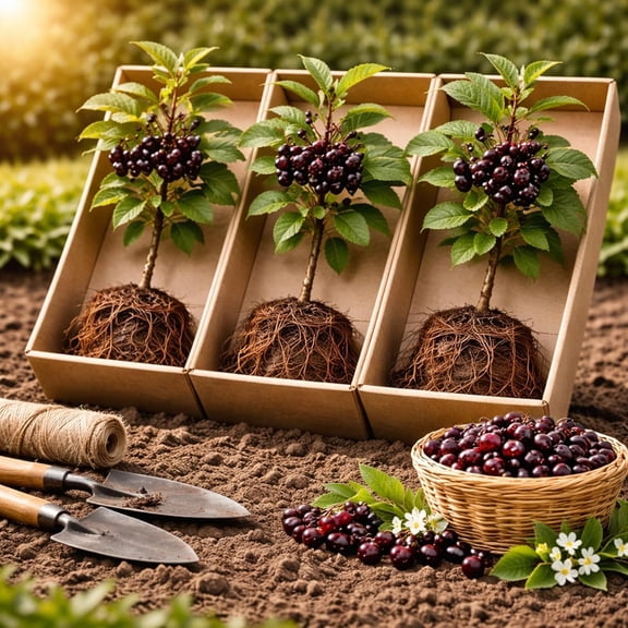 3 Chokecherry Tree Live Plants (Prunus virginiana) – Hardy Native Fruit Shrub – Edible Dark Red Berries – Fast Growing Outdoor Landscaping Plant – Well Rooted Ft Starter Plant