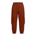 thumbnail image 3 of TinyBloomm Child Boys Girls Cargo Pants Casual Summer Kids Solid Trousers With Pockets, Size 5-6 Years, 3 of 8