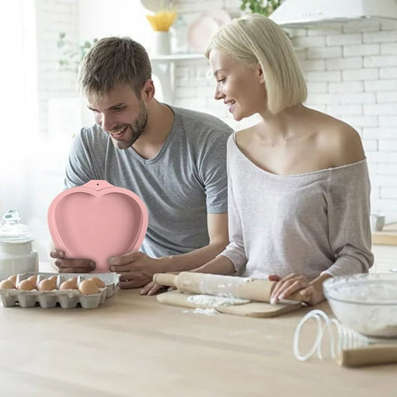 Beautynvta Heart Shaped Cake Mold, Heart Shaped Silicone Cake Pan Nonstick Heart Cake Baking Mold, Heart Shaped Cake for Baking Valentine’s Day