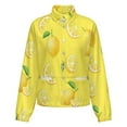 thumbnail image 5 of Jackets for Women Winter Coat Jackets Flannel Stand Collar Jacket(Lemons on Yellow,Size:S-4XL), 5 of 7