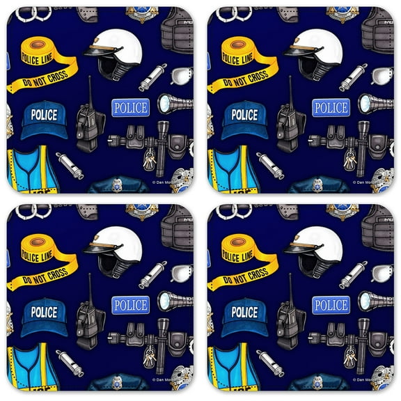 Vinyl Drink Coasters - Set of 4 - Police - Image by Dan Morris