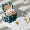thumbnail image 3 of Caja de almacenamiento de anillos de viaje - Caja de almacenamiento de joyas hecha a mano de primera calidad / Pequeña colección de regalos de aretes de joyería portátil - VERDE, 3 of 5