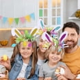 thumbnail image 5 of SSNTSY Easter Headband Ear Hoop Rabbit Headband Colorful Bunny Ribbon Headwear Easter Bunny Hair Accessories for Home Holiday Party Supplies, 5 of 5