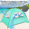 thumbnail image 4 of WhiteFang Beach Tent Anti-UV Portable Sun Shade Shelter for 3 Person, Extendable Floor with 3 Ventilating Mesh Windows Plus Carrying Bag, Stakes and Guy Lines (Turquoise Green ), 4 of 7