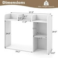 thumbnail image 3 of Costway 3 Shelves Modern Desk Standard Bookcase, Wood White, 29", 3 of 9