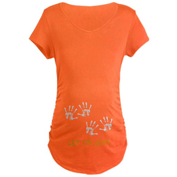 CafePress - Twin Hand Prints Maternity Dark T Shirt - Maternity Dark T-Shirt