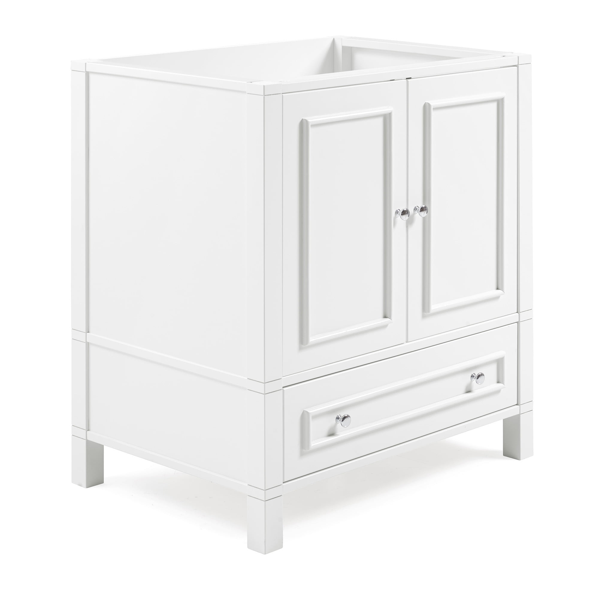 Alaterre Furniture 30in Wood Bathroom Vanity with Soft-Close Doors, White