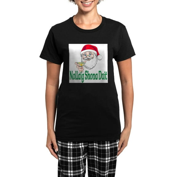 CafePress - NOLLAIG SHONA DUIT - Women's Short Sleeve Print T-Shirt and Pants Dark Cotton Pajama Set