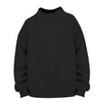 thumbnail image 3 of Kiijoy Sweatshirt for Girls Cozy Lined High Neck Pullover Top, Black, Sizes 5-6Y, 3 of 4