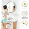 thumbnail image 4 of Aidoly 24 Inch Round Wall Mirror, Metal Frame Bathroom Circle Mirror for Entryway, Living Room, Bedroom, Gold, 4 of 9