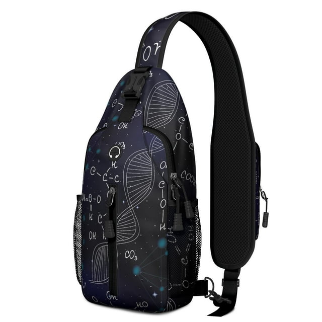 Science Lover Sling Backpack, Scientific Formula Crossbody Daypack, Educational Gift Bag for Classroom and Laboratory