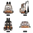 thumbnail image 2 of JIALIOU Mini Backpack Purse for Women Quilted Casual Daypack Small Travel Shoulder Bag, Lovely Ghosts Sit on Pumpkins, 2 of 7