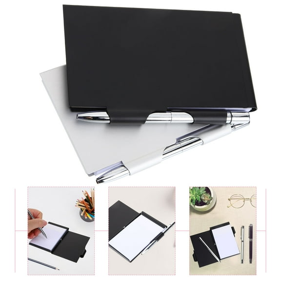 ROSENICE Metal Pocket Notepad with Pen Easy to Carry for Writing Use Assorted Color 2 Pieces