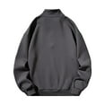 thumbnail image 4 of ZCFZJW Fall Men's Quarter Zip Up Pullover Sweatshirts Lightweight Mock Neck Sweatshirt Loose Oversized Baggy Casual Long Sleeve Polo Shirt Dark Gray XL, 4 of 8
