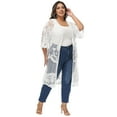 thumbnail image 3 of Women's Plus Size Kimono Floral Lace Cardigan Beach Cover Up Swimsuit, 3 of 7