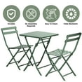 thumbnail image 5 of SEGMART 3-Piece Patio Bistro Set, Folding Outdoor Patio Furniture Sets, 1 Metal Folding Patio Table and 2 Chairs Indoor and Outdoor for Patio, Yard, Garden, Dark Green, 5 of 7