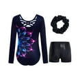 thumbnail image 2 of 3 Pcs Set Girls Long Sleeve Leotard Criss Cross Dance Dress Ballet Outfits for Gymnastics, 2 of 7