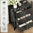 thumbnail image 4 of Dresser – 3-Drawer Modern Fluted – Wide Wood Bedside Cabinet – Mid Century Chest – Metal Handles – Easy Assembly & Anti-Tip, 4 of 7