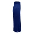 thumbnail image 5 of QHFBli Women's Fringe Trim Suede Skirt High Waisted Pencil Dressy Fall Winter Midi Long Skirt, 5 of 5