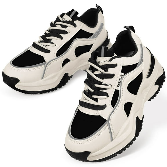 Amosfun 40 Size Women'S Tennis Shoes Leather Material Athletic Casual Sneakers