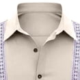 thumbnail image 5 of LODIENY Cuban Guayabera Shirts for Men Short Sleeve Button Down Collared Shirt Casual Summer Beach Wedding Embroidered Hollow Out Tops Beige S, 5 of 5