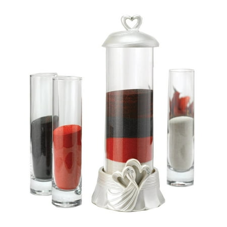 Glass Pouring Ceremony Kit Wedding Accessories Hearts Sand Ceremony Set, Sand Pouring Ceremony Kit includes 4 containers, 1 large decorated, keepsake and 3 smaller ones for pouring By Hortense B. Hewitt ()