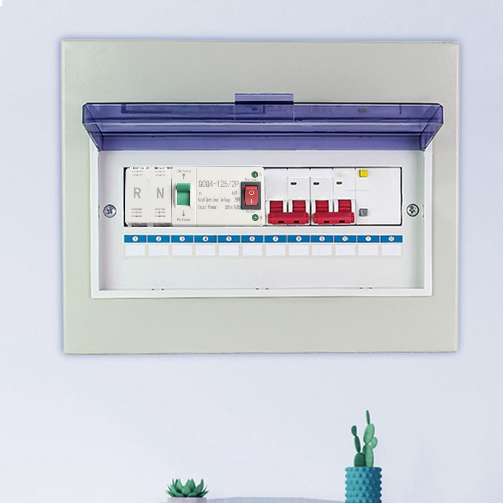 2P 63A Dual Power Automatic Transfer Switch for Generator Changeover Switch