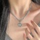 thumbnail image 2 of Collar de mariposa Y2k yuxing 2 piezas color plata colgante de cristal Moda nueva tendencia 2023, 2 of 5