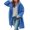 Blue, variant on comerut Fall Winter Women Overcoat Hooded Single-breasted Pockets Long Sleeves Windbreaker Mid Length Thick Warm Windproof Solid Color Loose Daily Wear Coat