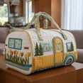 thumbnail image 4 of AURIGATE Vintage Camper RV Quilted Travel Duffle Bag, Soft Cloth Medium Capacity Weekend Overnight Carry On Bag for Camping Road Trip Home Storage, 4 of 8