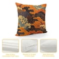 thumbnail image 4 of Awypu Boho Orange Cloud Vintage Throw Pillow Covers  Retro Designer Pillow Case Square Chinoiserie Pillowcase Cushion Cover for Indoor/Outdoor Sofa Living Room Couch Bed Home Decor, 4 of 5