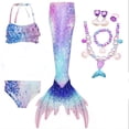 thumbnail image 1 of Queue de Sirène avec Maillot de Bain à Toile Simple, Bikini Princesse, Jeu de Rôle, Fille, 3 à 4 Ans-Week, 1 of 3