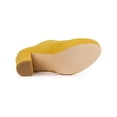 thumbnail image 3 of BLISSFUL STEP Women's Ankle Boots Faux Suede Chunky Heel Platform Lace - up Round Toe Dress Boots Yellow 6, 3 of 7