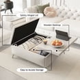 thumbnail image 3 of SWQQWEI 35‘’Storage Ottoman Coffee Table with Lift Top, Upholstered Large Square Ottoman for Living, 3 of 10