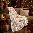 thumbnail image 3 of Autumn Camping Bell Tent Picnic, Rustic Camping Scene, Warm Flannel Blanket for Cabin with Detailed Artwork, Outdoor Lovers Thanksgiving Gift, Rustic Home Decor, 3 of 9